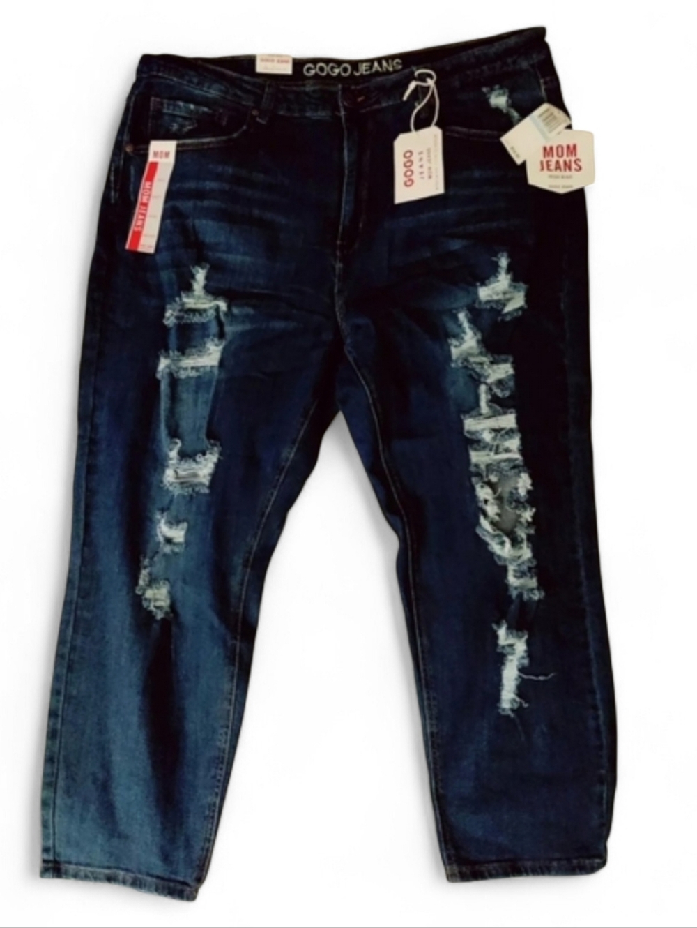 Women's Frayed Leg Denim High Rise Ankle Size 20 Mom Jeans Style Gogo Dream